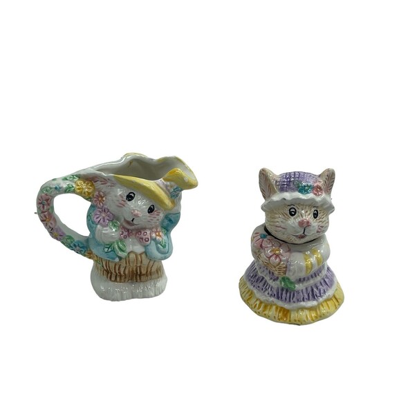 Other - Mercuries Bunnies Creamer & Sugar 1994 Tea Party Childs Easter Decor Vintage